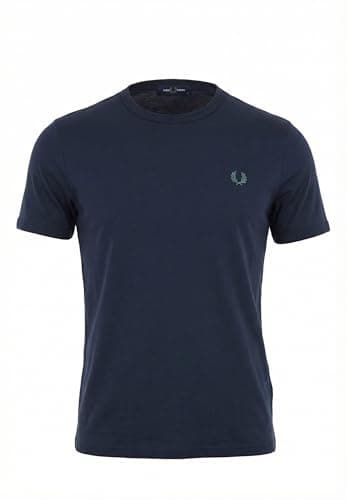Image of Fred Perry Ringer Men's T-Shirt, Tennis Blue, XXL