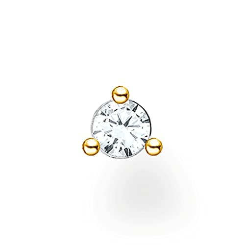 Image of THOMAS SABO Single ear stud white stone gold 925 Sterling Silver, 18k Yellow Gold Plating
