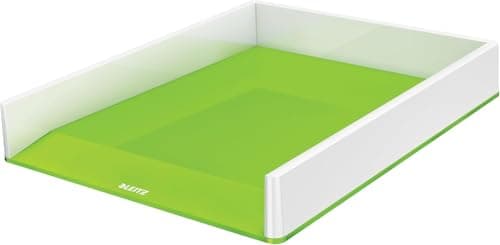 Image of Leitz 53611054 A4 Letter Tray, WOW Range, White/Green