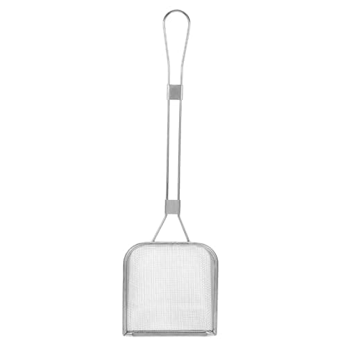 Image of TOPBATHY Stainless Steel Skimmer Ladle 17.32X5.12X1.57In Fine Mesh Oil Strainer Spoon with Hanging Hole for Frying Chips Poached Eggs Vegetables Cooking