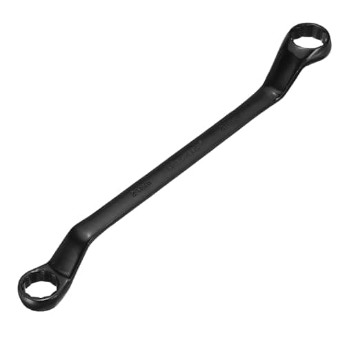 Image of sourcing map 45 Degree Offset Box End Wrench 24mm x 27mm Metric 12 Point Chrome Vanadium Steel Double Box Wrenches Long Industrial Grade Torx Box Wrench Repair Tool, Black