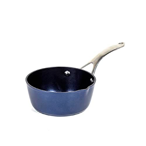 Image of Blackmoor 67449 Blue Pro 16cm Milk Pan/Non-Stick, High-Shine 5-Layer Hybrid Stone Coating/Forged Aluminium Construction/Cool Touch Stainless Steel Handle/Pouring Lip/Ovenproof Up to 220°C