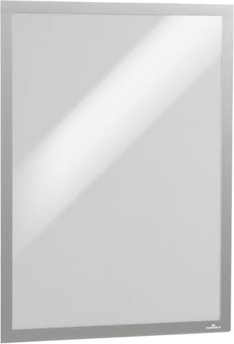 Image of Durable DURAFRAME Poster A2 - Self-Adhesive Poster Frame - UV-Resistant - Silver - Perfect for Displaying Information In Retail Shops, etc. - Pack of 1