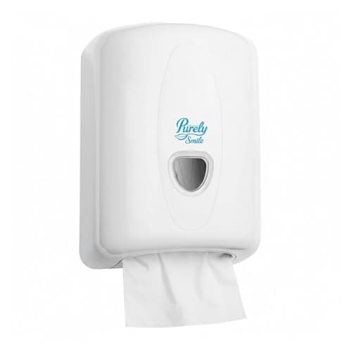 Image of Blake & White Purely Smile Centrefeed Roll Plastic Dispenser White