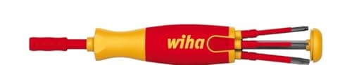 Image of Wiha 41157 Screwdriver with Magazine bit Holder 6 SlimBits, Red/Yellow