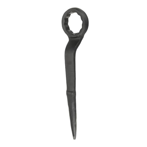 Image of sourcing map Single Head Box Wrench 65mm 45# Steel Blackening Metric Striking Wrench Offset Single Head Box End Ring Type Impact Hand Spanner with Pointed Tail for Repair Maintenance, Black