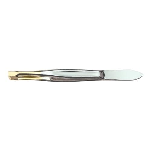 Image of Kiepe - Touch Tweezers, Facial Hair Removal,Carbon Steel Tweezers for Chin, Cheek, and Face Grooming (0049 Oblique Golden Slanted Tips 3.5 Inch (9cm))