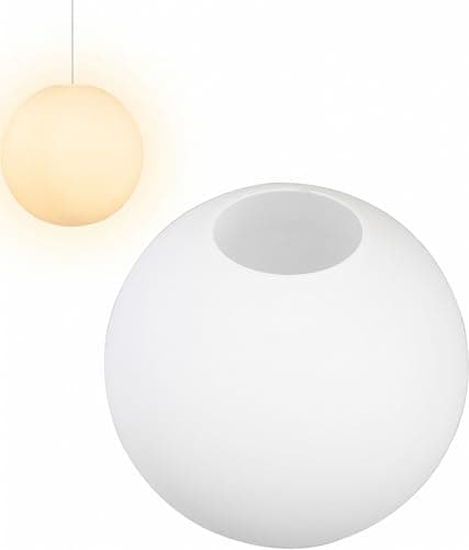 Image of PRETYZOOM 15 * 15cm Frosted Milk White Glass Globe Lamp Shade, Glass Ball Lampshade Opal Sphere Shade Lighting Fixture Replacement for Chandelier Pendant Light Wall Sconces 6-7cm in Hole Diameter