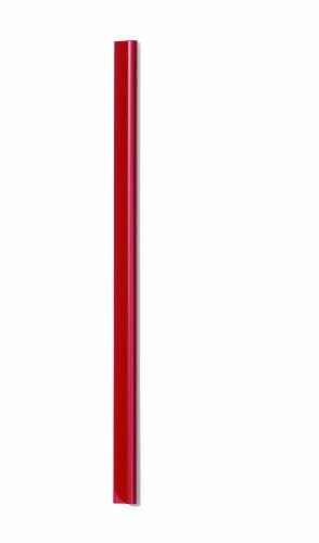 Image of Durable A4 Spine Bar 6mm Red - Pack of 50 - Quick and Easy Binding for Unpunched Documents - Holds Up to 60 A4 Sheets