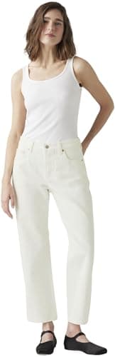 Image of Levi's Women's Jeans 501 90s Ankle in Cotton, Straight Fit, White (Blank Slate), W28/L27