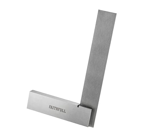 Image of Faithfull Engineers Steel Try Square 100mm (4in) – Precision Ground, Hardened Steel Blade, Accurate Marking, Measuring & Layout Tool for Metalworking & Woodworking