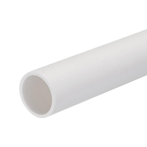 Image of sourcing map PVC Rigid Tube Round Pipe Tubing Hardware Tubing 21mm ID 25mm OD 20cm/8" Length White High Impact for Water Pipe, Crafts