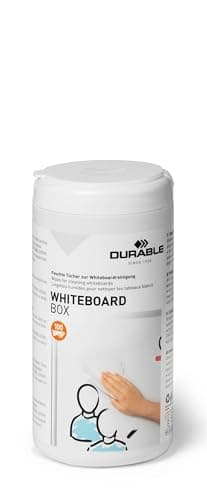 Image of Durable Biodegradable Whiteboard Cleaner and Restorer Wipes - Interactive White Board Eraser and Renovator - Resealable Tub of 100