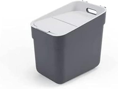 Image of Curver Ready To Collect 20L Sorting Bin - Ideal Under Sink - With Wall Mount for Wall or Door - Kitchen, Bathroom, Laundry Room - 100% Recycled - Anthracite
