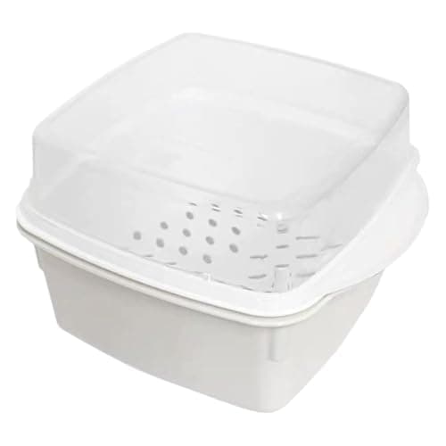 Image of Moreeulsi Multi-Function Microwave Food Steamer - Versatile Cookware Container for Vegetables and Food Preparation, 16.5x12cm