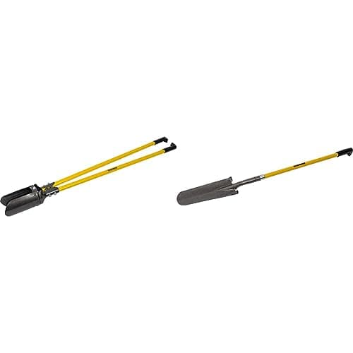 Image of Roughneck ROU68250 Post Hole Digger - Traditional Pattern 1.5m/59" & ROU68237 Long Handled Drainage Shovel 1460mm/57½"