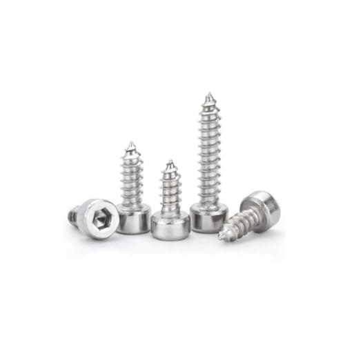 Image of 200pcs M1.4 x 6mm Hex Socket Cap Head Self-Tapping Screws Bolt,304 Stainless Steel Allen Self Tapping Screw,Silver Internal Hex Self Tapping Screws