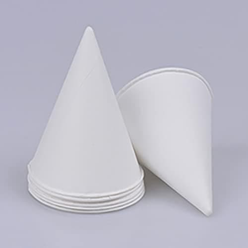 Image of HOT BARGAINS Paper Cone Cups 4oz, Water Dispenser Cups, Biodegradable, White, Pack of 5000