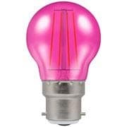Image of Crompton 4w LED Harlequin Filament Round BC-B22 Blue, Green, Red, Pink, Yellow (Pink)