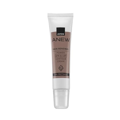 Image of Avon Anew Skin Renewal Power Eye & Lip Contour Cream 15 ml, Dual Purpose for Beautifully Defined Eye & Lip Contours, Replenish Lost Moisture and Elasticity, Cruelty Free