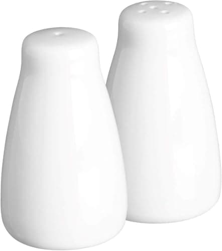 Image of ASA® Price & Kensington Simplicity Salt and Pepper Pots - Set of 2 - Modern White Salt & Pepper Shakers