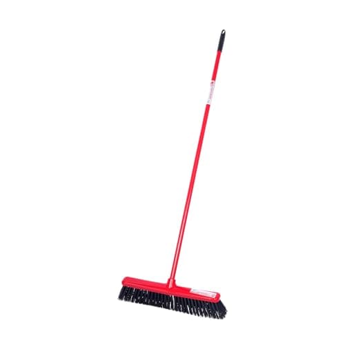 Image of Red Gorilla Broom Sweeping Brush Hard Bristles Wide 50cm Head Weather Resistant for Indoors Outdoors 1.5m Long (Red)