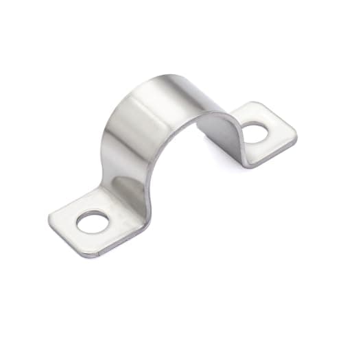 Image of FamlTol 2 Hole Conduit Clips 304 Stainless Steel Pipe Clip Heavy Duty Pipe Clamp U Shaped Brackets for Water Pipes, Gas Pipes Cable Fixing 14 Pcs Ø 25 mm