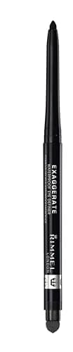 Image of Rimmel Exaggerate Eye Definer, Blackest Black, 1 Count, Waterproof Long Lasting Easy Twist Up Self-Sharpening Eye Color Pencil
