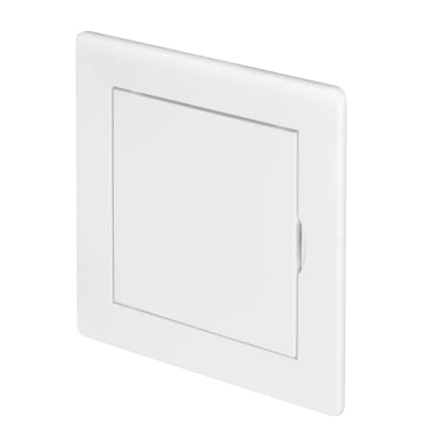 Image of Awenta 100 x 100 mm Plastic Access Panel Door - White Opening Flap Cover Plate - Inspection Hatch - Door Latch - Concealed Hinge - Removable Door - Paintable Smooth Surface (4 x 4 Inches)