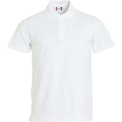 Image of Clique Men's Basic Short-Sleeved Cotton Polo Shirt, White, Size M