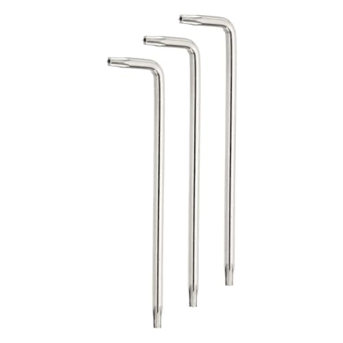 Image of sourcing map 3 Pcs T15 Security Anti Tamper Proof Torx Star Key Bit 3.35" Long Arm L-Shaped Torx Hex Key Wrench with Hole 6 Points Spanner Carbon Steel Hand Tool for Automotive Bright Silver
