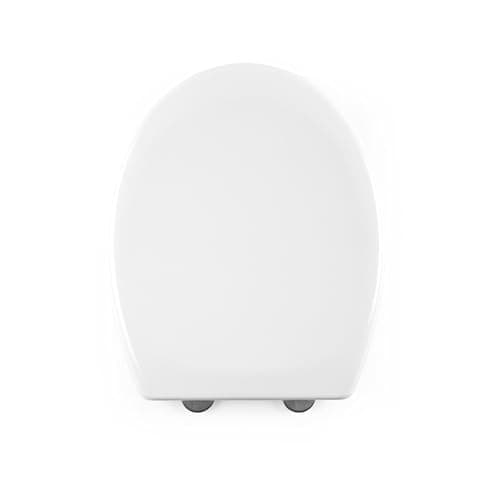 Image of Beldray Anti-bac Toilet Seat – Soft Close Lid, One Touch Button Quick Release, Easy to Fit & Remove, Fits Most Standard Sized Toilets, Seat Size 37.3 x 44.8 cm(w x d), Duroplastic, Easy Clean, White