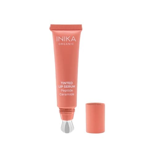 Image of INIKA Organic Tinted Lip Serum | Ceramide + Peptide Infused, Sheer Wash of Color, Plumps, Softens, Smooths, Hydrates + Repairs. Natural & Vegan (Blush)