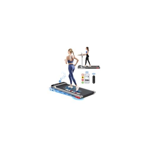 Image of BLACK LORD Walking Pad with 4% Incline, 3.2HP Portable Under Desk Treadmill for Home Office, Running Machine with LED Display & Bluetooth Speaker & Wireless Control, 1-14KM/H, 140KG Capacity, Silver