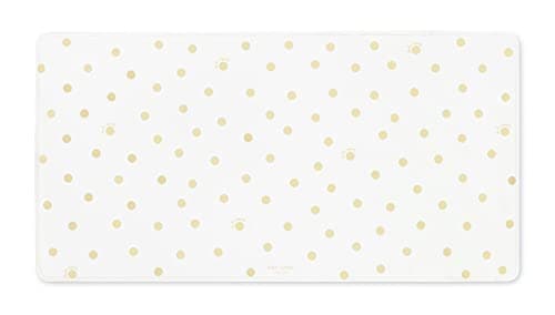 Image of Kate Spade New York Decorative Desk Pad, Vegan Leather Keyboard and Mouse Pad for Desktop, Gold Dot with Script