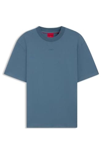 Image of HUGO Mens Dapolino Relaxed-fit T-Shirt in Cotton Jersey with Logo Print