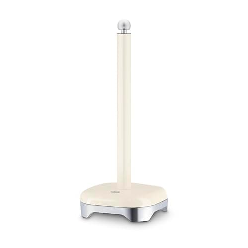 Image of Swan Solace Towel Pole, Durable Iron Body Cleans Easily and Resists Scuffs, Weighted Base, Cream, SWKA18542CRM
