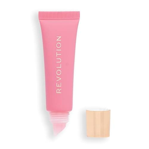 Image of Makeup Revolution, Juicy Peptide Lip Balm, Hydrating Lip Balm with Sheer Colour, Infused with Vitamin E & Peptides, Pink Strawberry, 8ml