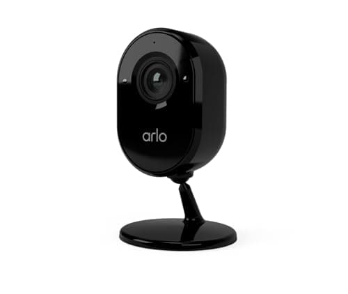 Image of Arlo Essential Compact Indoor Plug-in Smart Security Camera, 1080p, 2-Way Audio, Animal & Pet Detection, Alerts, Built-in Siren, Night Vision, With Free Trial of Arlo Secure Plan, Black