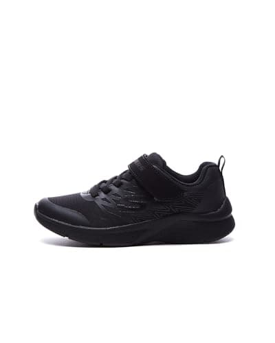 Image of Skechers Boy's Microspec Texlor Sneakers, Black Textile & Trim, 9.5 UK Child