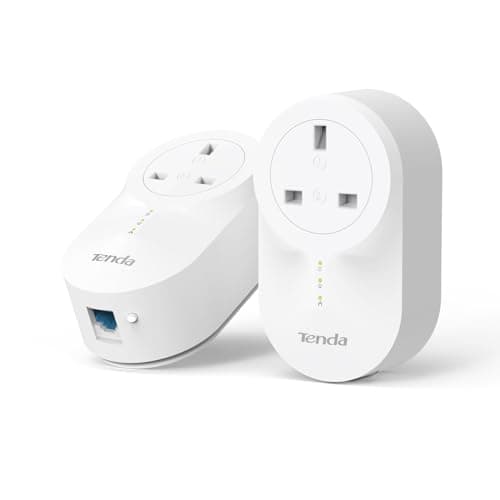 Image of Tenda PH6 AV1000 Passthrough Powerline Adapter Kit with 1 x Gigabit Port (AC Passthrough) for fast & stable network expansion, for 4K/3D/HD Video Streaming and Gaming, UK Plug Version - Pack of 2