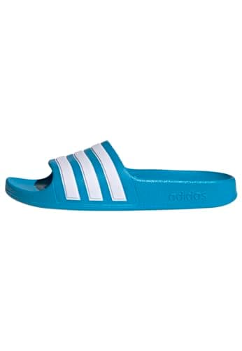 Image of adidas Unisex Kids Adilette Aqua Slides Kids, Solar Blue / Cloud White / Solar Blue, 10 UK Child