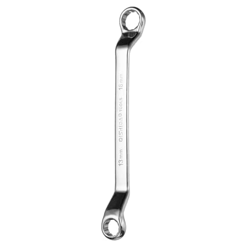 Image of QUARKZMAN 45 Degree Offset Ring Spanner 13 mm x 16 mm Metric 12 Point Mirror Chrome-Plated Alloy Steel Double Combination Spanner Long Industry Standard Torx Combination Wrench Repair