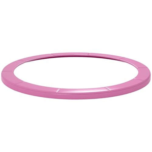 Image of SPORTNOW 8FT Trampoline Spring Cover, Plastic Trampoline Pad Replacement with Elastic Cord, Waterproof, UV Resistant and Tear-Resistant, Pink