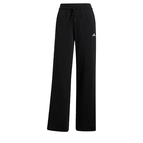 Image of adidas Women's Essentials Small Logo Feel Cozy Open Hem Pants, Black/White, M