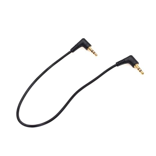 Image of JZK 30CM 3.5mm TRS Audio Stereo Cable, Gold Plated 90 Degree Right Angle 3.5 Male to Male Jack Plug Car Aux 3-Pole Audio Cord