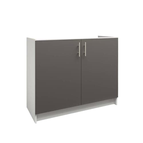 Image of JD Greta Fixed Height 1000mm Kitchen Sink Base Cabinet Floor Unit (Without Worktop) – Dark Grey Matt