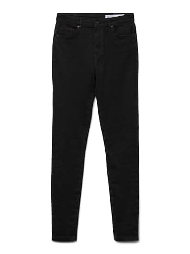 Image of Vero Moda NOS Women's Vmsophia Hw Skinny Jeans Soft Vi110 Noos Jeans, Black (Black Black), 40 /L32 (Manufacturer size: Large)