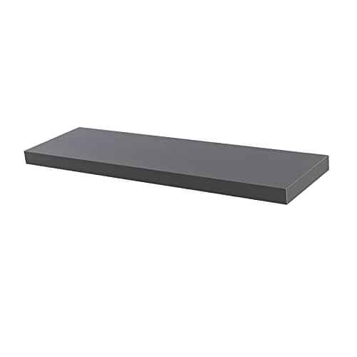 Image of Harbour Housewares Modern Floating Wall Shelf - 100cm - Grey - Photo Gallery Bookshelf Wall Shelves for Living Room Display, Bedroom, Office Storage