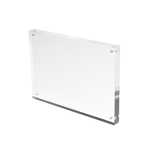 Image of Deflecto 15mm A5 Magnetic Double Sided Acrylic Display Block Photo Frame, Clear, Transparent, Picture Display, (210 x 150 x 15mm)